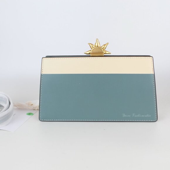 NWT TORY BURCH Fish-appliqué Frame Leather Bag - Everyday Office to Party/ Event - Picture 9 of 16